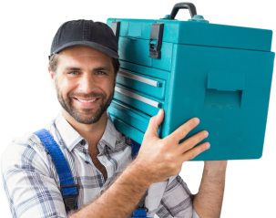 Jack, one of our plumbers in Leisure City pros is always carrying his blue toolbox on every job